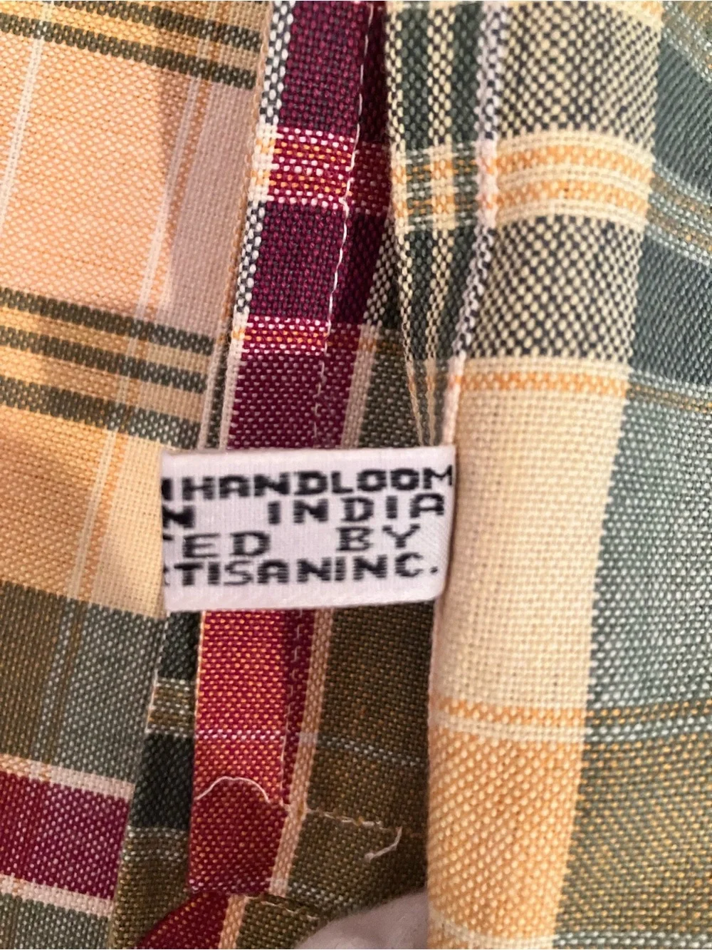 Handloomed India Cotton 6 Placemats and 6 Napkins Colorful Plaid New